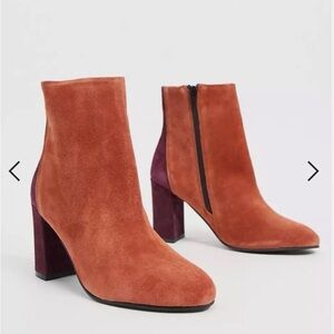 ASOS Suede Ankle Boots - Orange and Purple